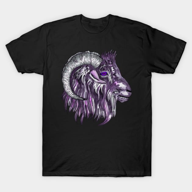 Occult goat chinese zodiac sign T-Shirt by deadblackpony